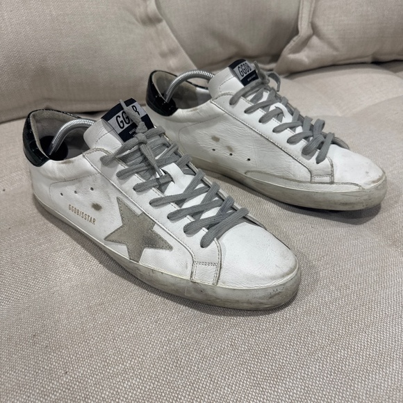 Golden Goose Sneakers in white Nappa leather with black heel. EU45 - Picture 1 of 4